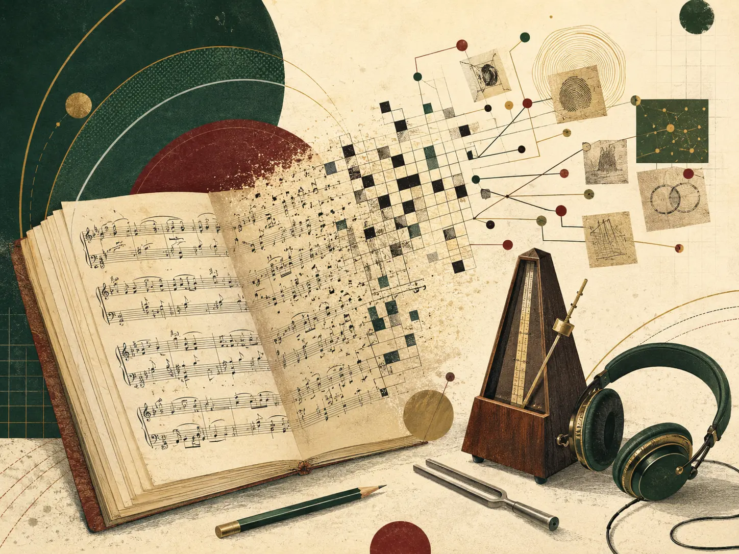 Music manuscript becoming a crossword and evidence network