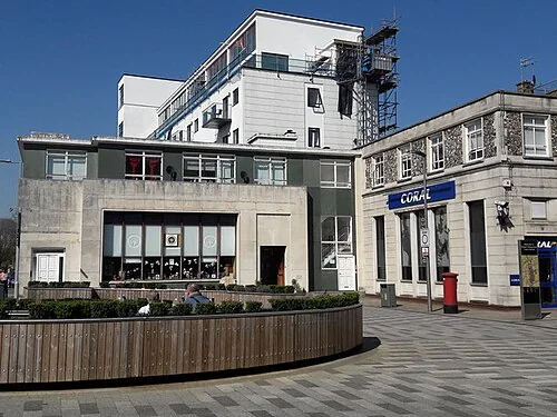 Liberty Tea Rooms and Community Hub seen from Waterhouse Street in 2018